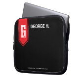 Black Red Laptop Case for Man (Voorkant Links)