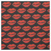 Black Red Lips Lipstick Kiss Print Valentijn Love Stof (Swatch)