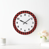 Black Red Lumberjack Buffalo Play Grote Klok (Huis)