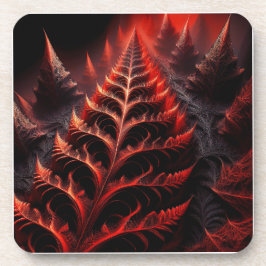 Black & Red Mandelbrot Fractal Highway naar de hel Bier Onderzetter