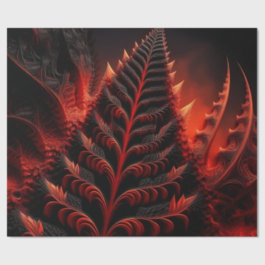Black & Red Mandelbrot Fractal Highway To Hell Cadeaupapier (Vlak)