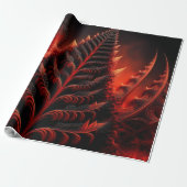 Black & Red Mandelbrot Fractal Highway To Hell Cadeaupapier (Uitgerold)