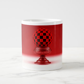 Black & Red Mandy Ball On Metallic Rose Base Extra Grote Beker