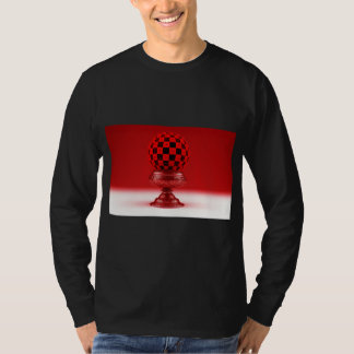 Black & Red Mandy Ball On Metallic Rose Base T-shirt