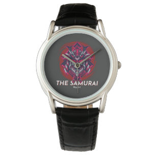 Black Red Minimalist Samurai Watts Horloge