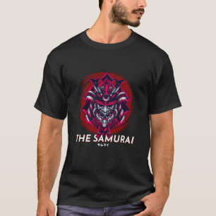 Black Red Minimalist Vintage Le T-shirt Samurai