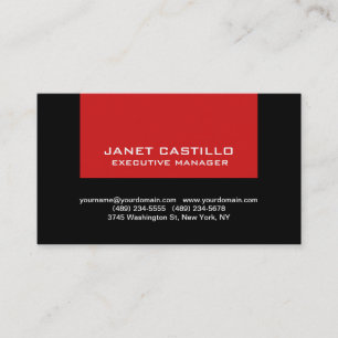 Black Red Modern Professional, eenvoudig Visitekaartje
