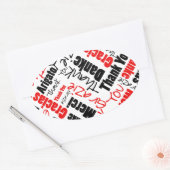 Black Red Multilingual bedankt Typografie Cloud Ovale Sticker (Envelop)