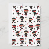 Black Red Ninja Guerrier Anniversaire Invitation g (Dos)