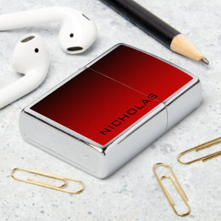 Black Red Ombre aangepaste naam Zippo Lighter