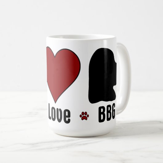 Black Red Peace Love BBG Mug (Devant droit)
