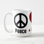 Black Red Peace Love BBG Mug (Gauche)