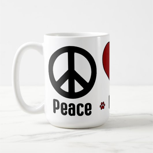 Black Red Peace Love BBG Mug (Gauche)