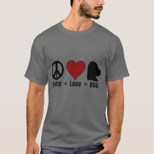 Black Red Peace Love BBG T-shirt