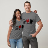 Black Red Peace Love BBG T-shirt (Unisexe)