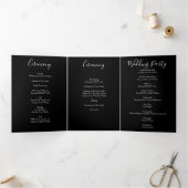 Black & Red Peony & Rose Floral Wedding Programmes (Intérieur)
