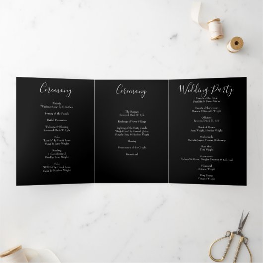 Black & Red Peony & Rose Floral Wedding Programmes (Intérieur)