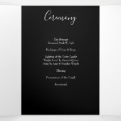 Black & Red Peony & Rose Floral Wedding Programmes (Intérieur au milieu)