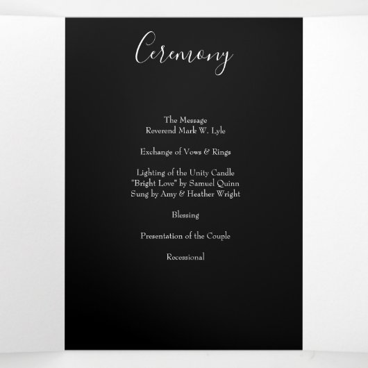 Black & Red Peony & Rose Floral Wedding Programmes (Intérieur au milieu)