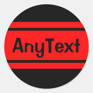 Black Red Race stripes Elke Sticker tekst