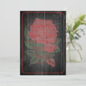 Black & Red Rustic Floral Wedding Invitations (Debout devant)