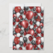 Black Red Silver & White 30th Birthday Invitation (Dos)