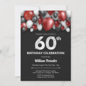 Black Red Silver & White Invitation 60e anniversai (Devant)