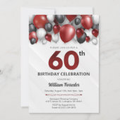 Black Red Silver & White Invitation 60e anniversai (Devant)