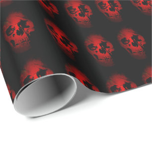 Black & Red Skull Fantasy Art Heavy Metal Rock Cadeaupapier