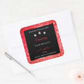 Black Red Sparkle Glitter Product Packaging Labels (Envelop)