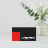 Black Red Stripe Fitness Carte de visite sportif (Debout devant)