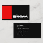 Black Red Stripe Fitness Carte de visite sportif (Devant / Derrière)