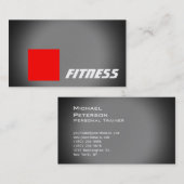 Black Red Stripe Fitness Carte de visite sportif (Devant / Derrière)