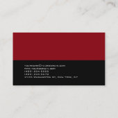 Black Red Stripe Grey Monogram Style Visitekaartje (Achterkant)
