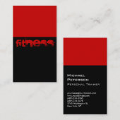 Black Red Stripes Fitness Carte de visite Sport (Devant / Derrière)
