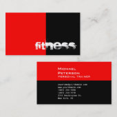 Black Red Stripes Fitness Carte de visite Sport (Devant / Derrière)