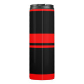 Black & Red Stripes Tumbler Thermosbeker (Achterkant)