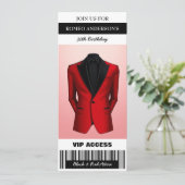 Black Red Tuxedo Anniversaire Billet Invitation (Debout devant)