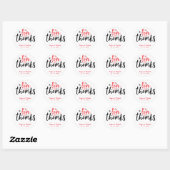 Black Red Typography Wedding Bedankt Sticker (Vel)