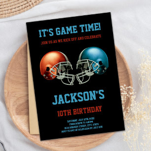 Black Red vs Blue Football Invitations d'anniversa