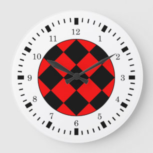 Black Red White Couche Thème Mur Horloge