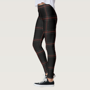 Black Red White Large Tartan Pset Leggings