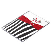 Black Red White Zebra Striped Notitieboek (Linkerzijde)