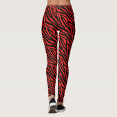 Black Red Zebra Imprimer Motifs Leggings (Dos)