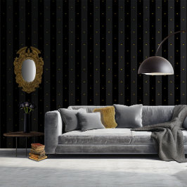 Black Regency Gold Napoleonic Bee Six Inch Stripe Behang