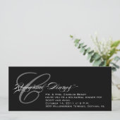 Black Rehearal Dinner Invitation Monogram C Kaart (Staand voorkant)