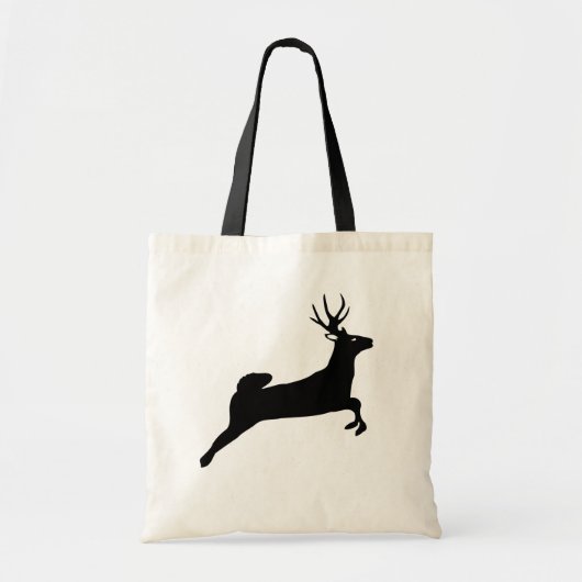Black Reindeer Silhouette Tote Bag (Voorkant)