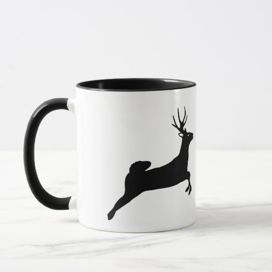 Black Reindeer Silhouette White Mok (Links)