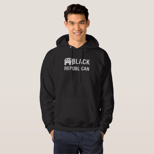 Black Republican Make America Great Political Part Hoodie (Voorkant volledig)