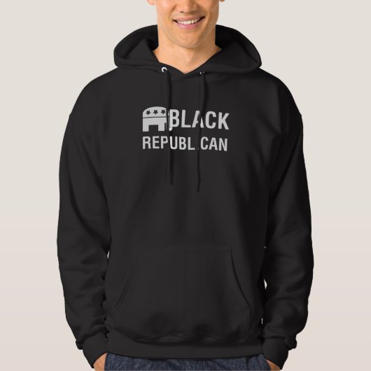 Black Republican Make America Great Political Part Hoodie (Voorkant)